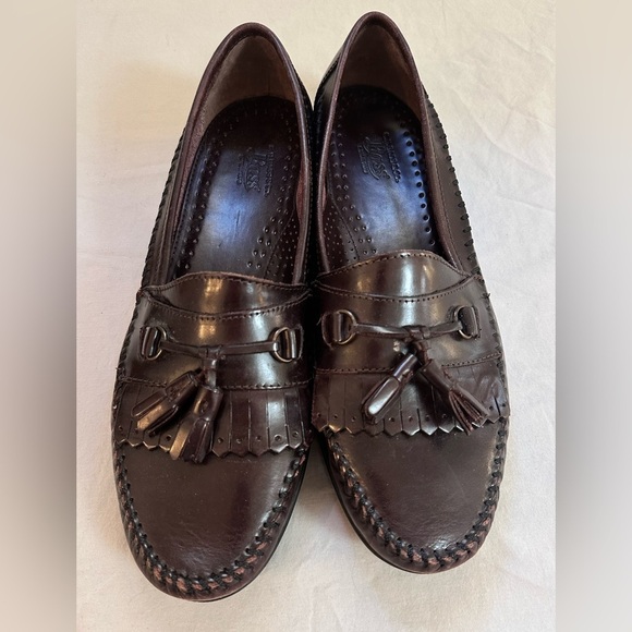 Bass Weejuns Tassel Loafers Burgundy Leather Kiltie Moc Toe Men’s 10 M main image 4